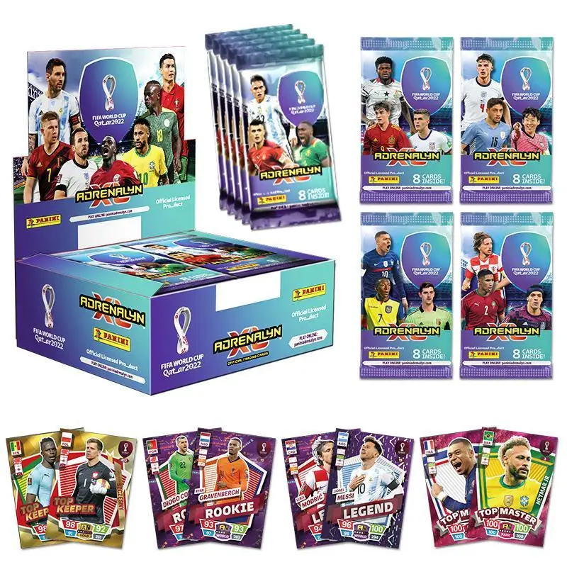 Premium Football Player Trading Card Set Panini World Cup Voetbal Ster Kaart with Gold Foil Certificate Best Gift  Soccer Lovers