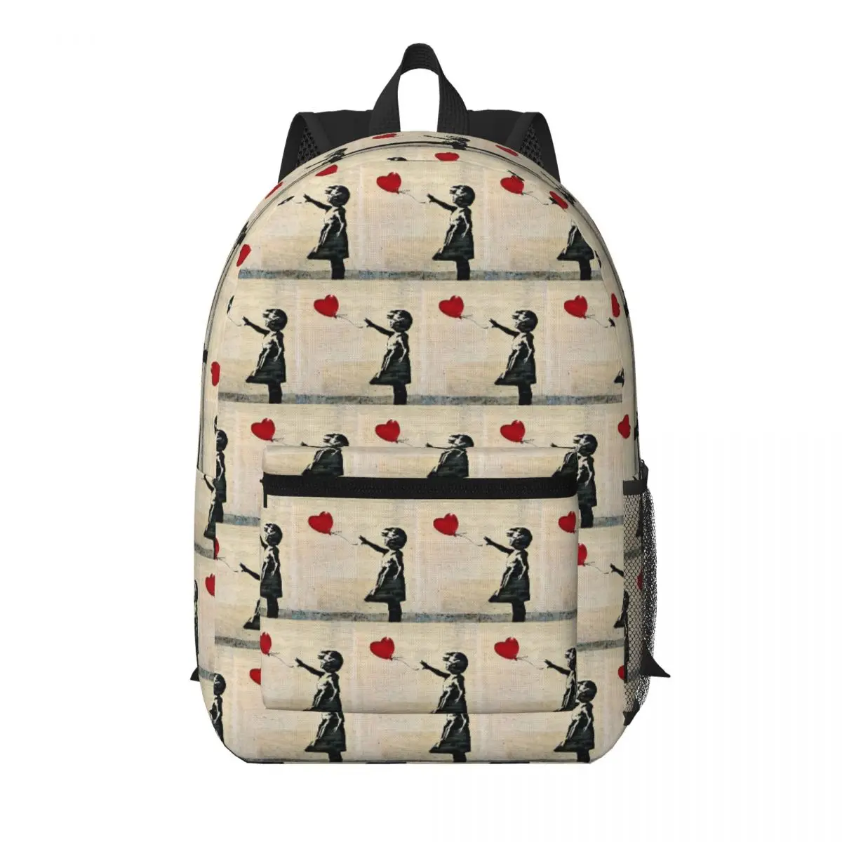 Banksy's Girl With A Red Balloon Student Backpack School Bag Hiking Travel Daypack for Men Women Bookbag Shoulder Bags