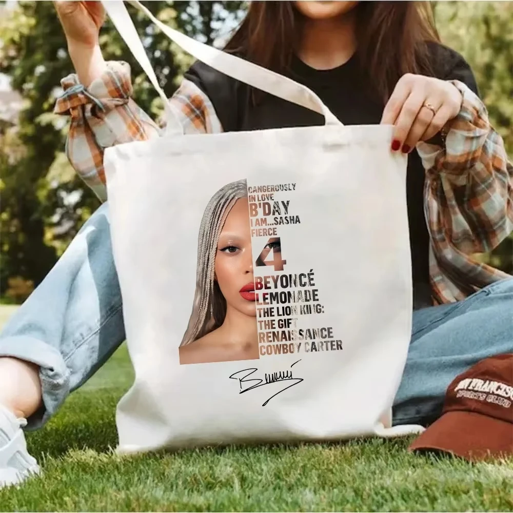 

Beyonce Cowboy Carter Tour Print Shoulder Bag Hip Hop Girls Harajuku Canvas Tote Bag Shopper Bags Teen Handbag