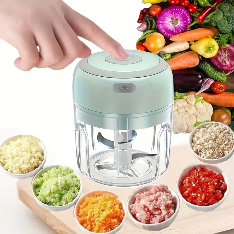 Electric Kitchen Food Chopper Mini Garlic Masher Crusher Machine USB Portable Meat Grinder Vegetable Chopper for Kitchen Gadgets