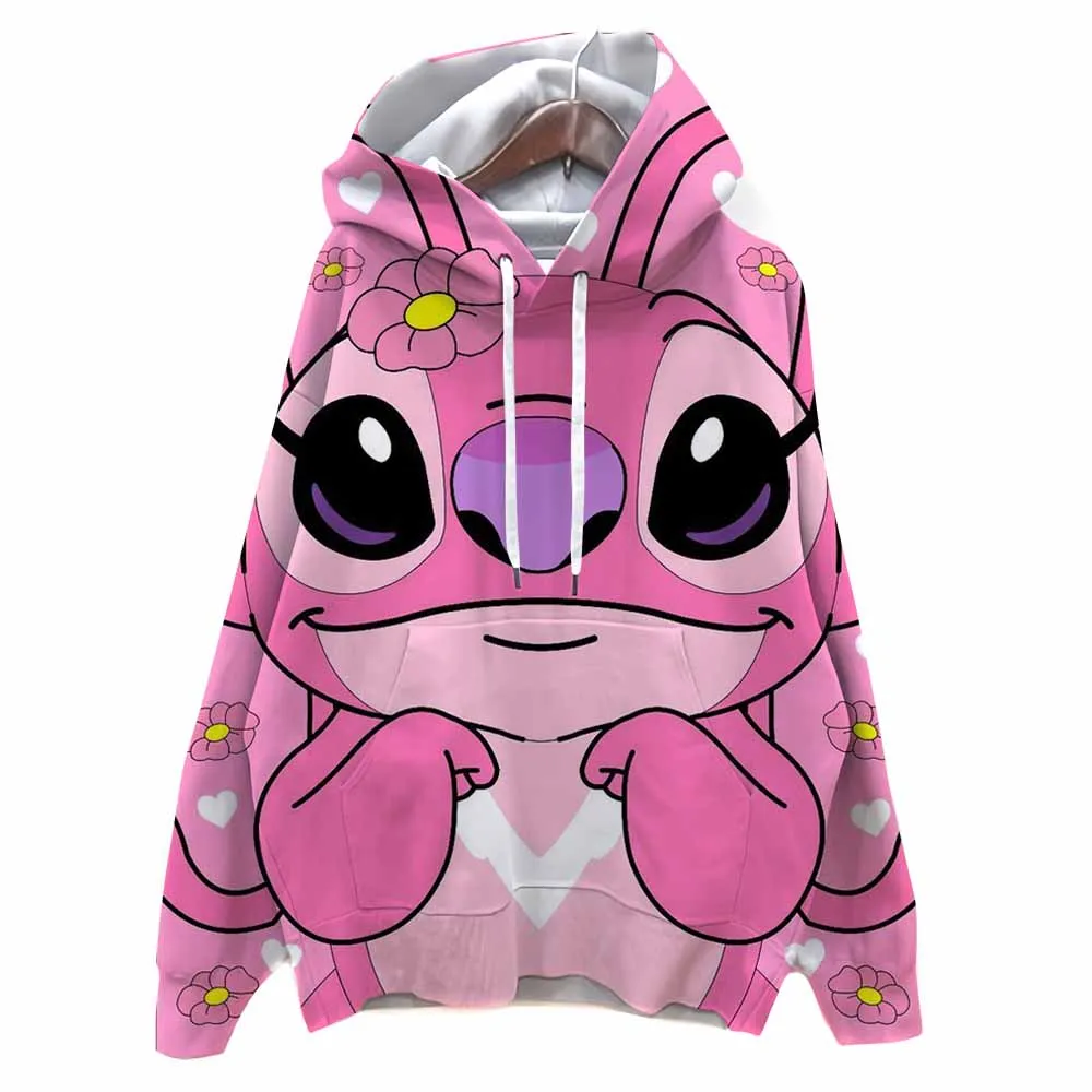 เสื้อฮู้ดดี้ลายดิสนีย์สติทช์แบบพิมพ์ 3 มิติ สำหรับผู้หญิง เสื้อสเวตเชิ้ตมีฮู้ดลำลอง สไตล์สตรีท เสื้อพูลโอเวอร์ Y2K เสื้อแทรคสูท เสื้อโค้ทแบบยูนิเซ็กส์