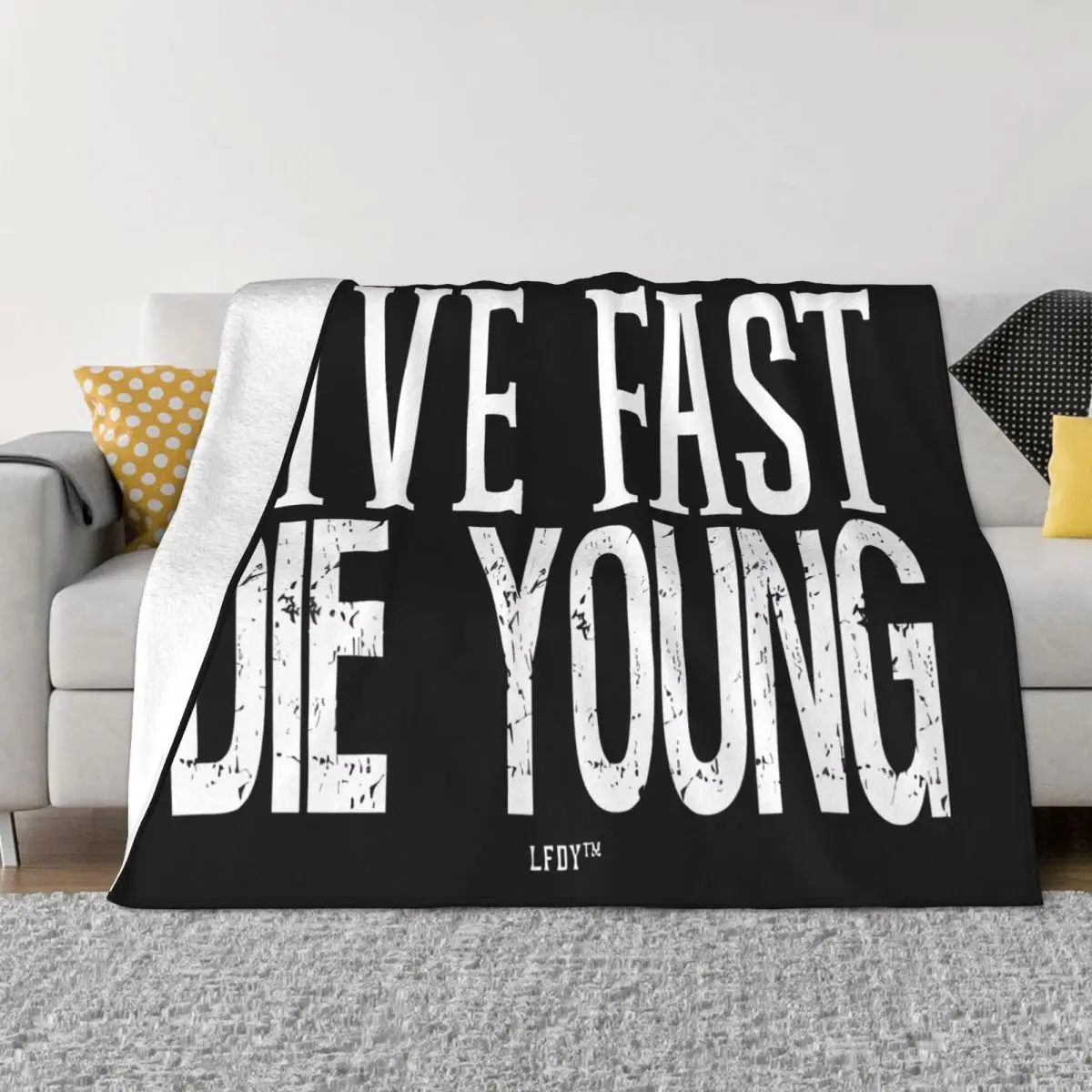 Lfdy Live Fast Die Young Blanket Bedspread On The Bed Soft Sofa Bed Ins Wind Throw Blanket