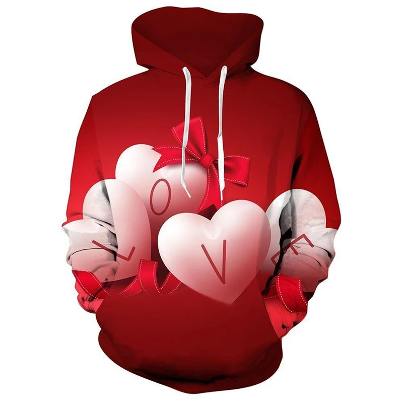 

Fashion Love Pattern Couple Hoodies Men Women Autumn Long Sleeve 3D Printed Holiday Gifts Hoodie Casual Oversized Sweatshirts