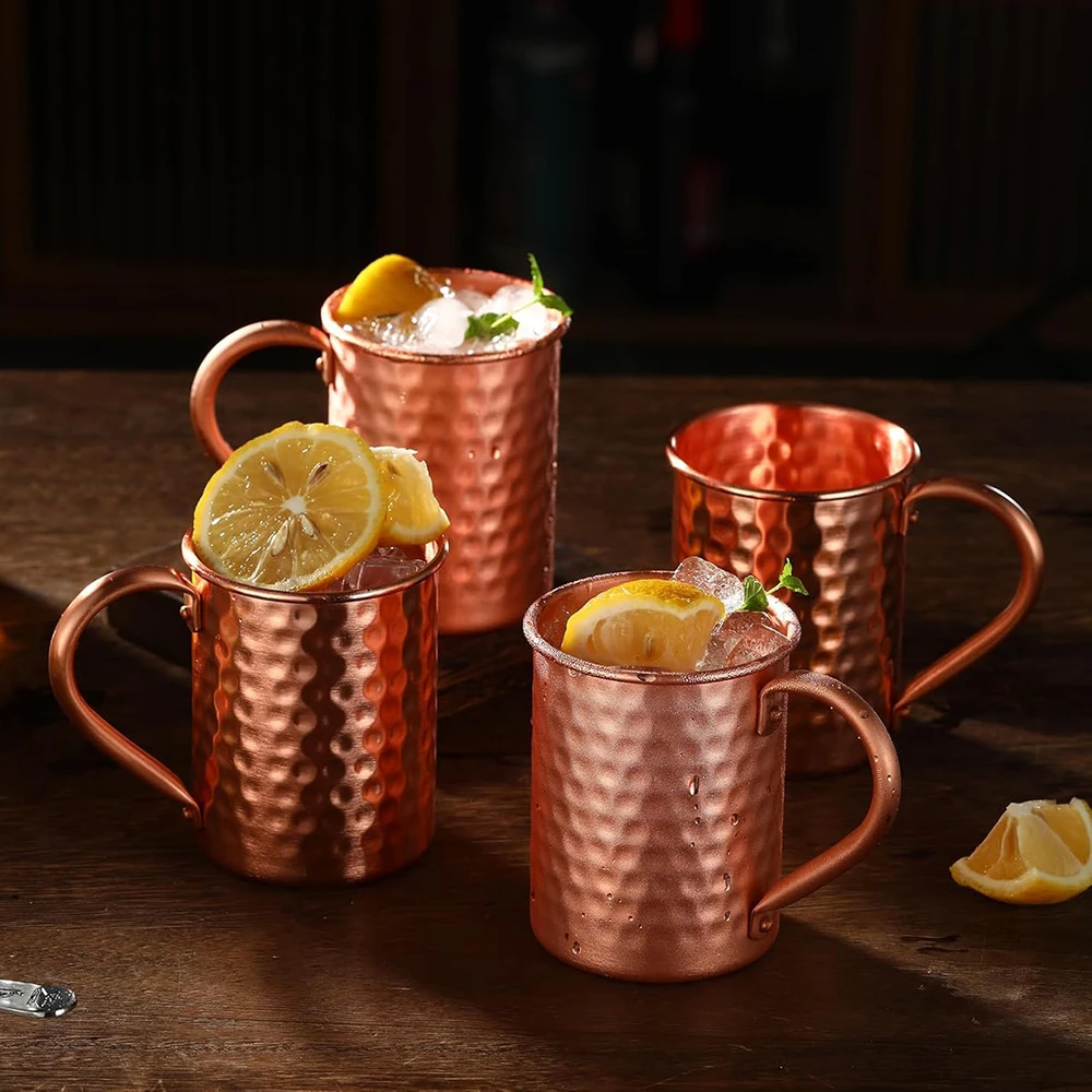 100% Copper Moscow Mule Mug 1PC Durable Coppery Beer Mugs Coffee Mug Milk Cup Pure Copper Bar Cup Drinkware