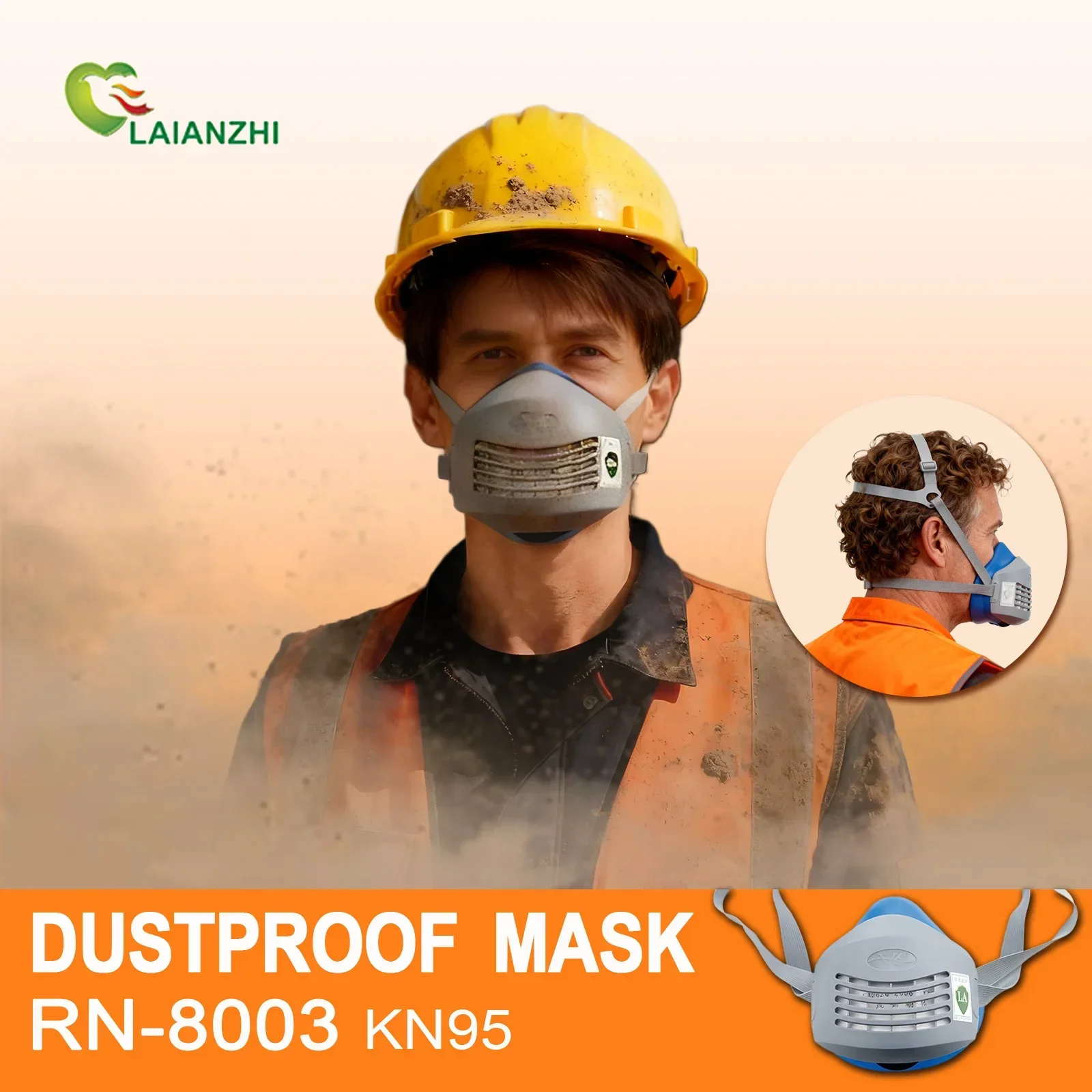 

LAIANZHIK Dust proof Silicone Mask filter cotton Industrial dust ，Isolation and dust protection， Building dust protection mask