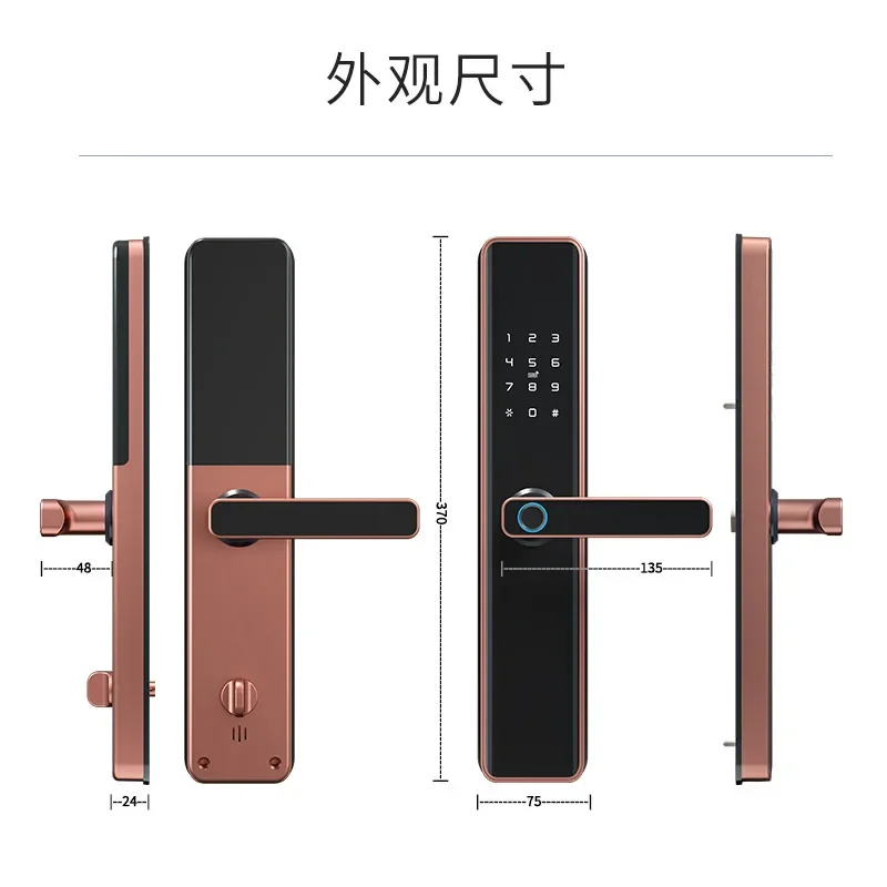 Inteligentny zamek na hasło, domowy zamek antywłamaniowy do drzwi wejściowych z odciskiem palca i Wi-Fi