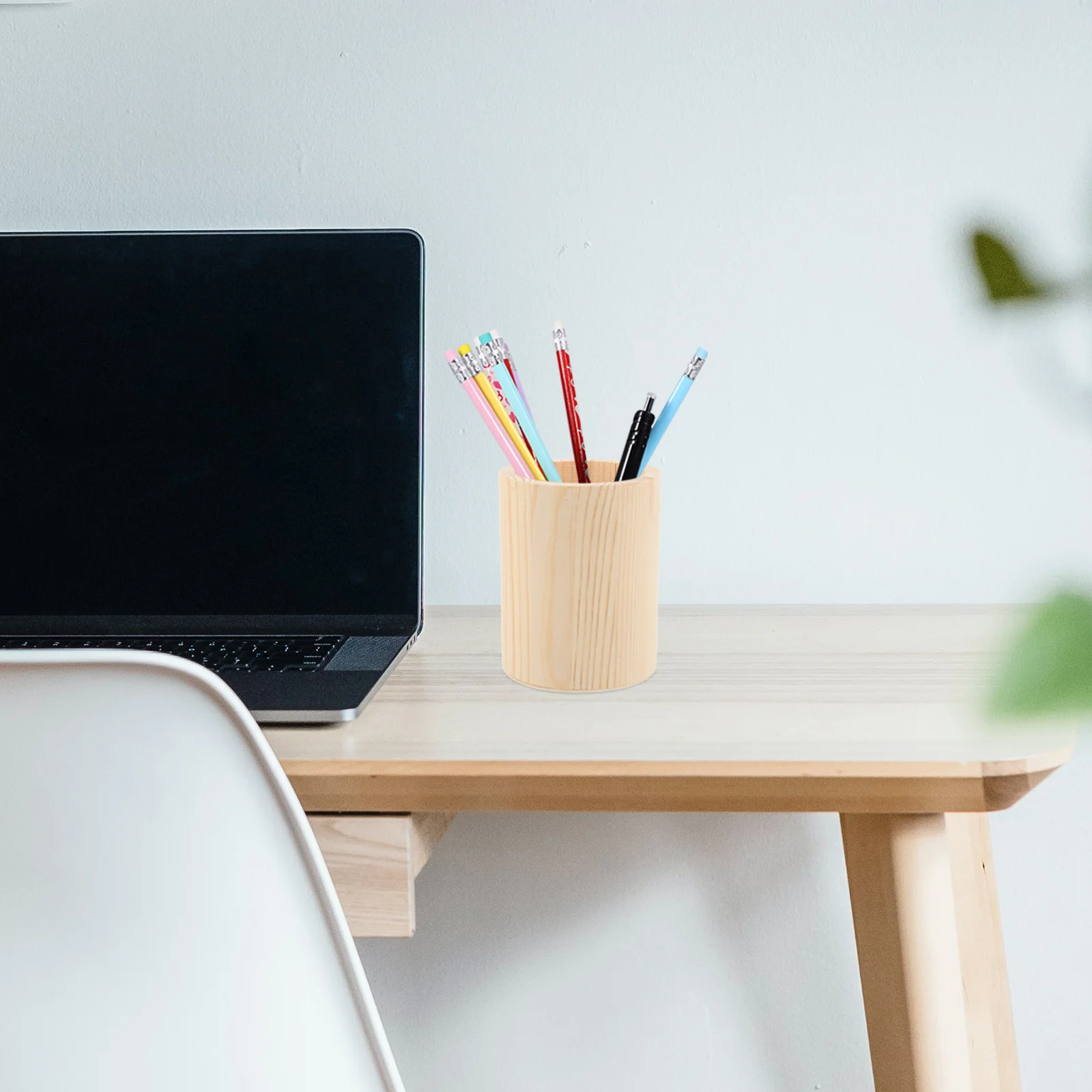 

2 pcs Blank Painting Pencil Holder Unfinished Wood Diy Desk Organizer For Markers Pens Makeup Brushes Storage Box Container