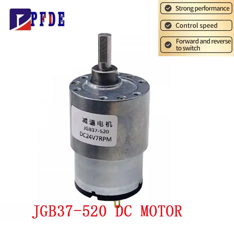 MAX 21KG JGB37-520 Miniature High Torque Metal Gear Reducer Motor 12V/24V 7RPM~960RPM Micro Speed Adjustable Forward And Reverse