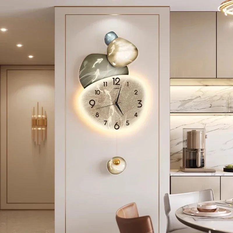 Bistro Cute Wall Clock Luxury Restaurant Nordic Creative Nordic Living Room Wall Watch Art Mural Modern Craft Wanduhr Home Decor