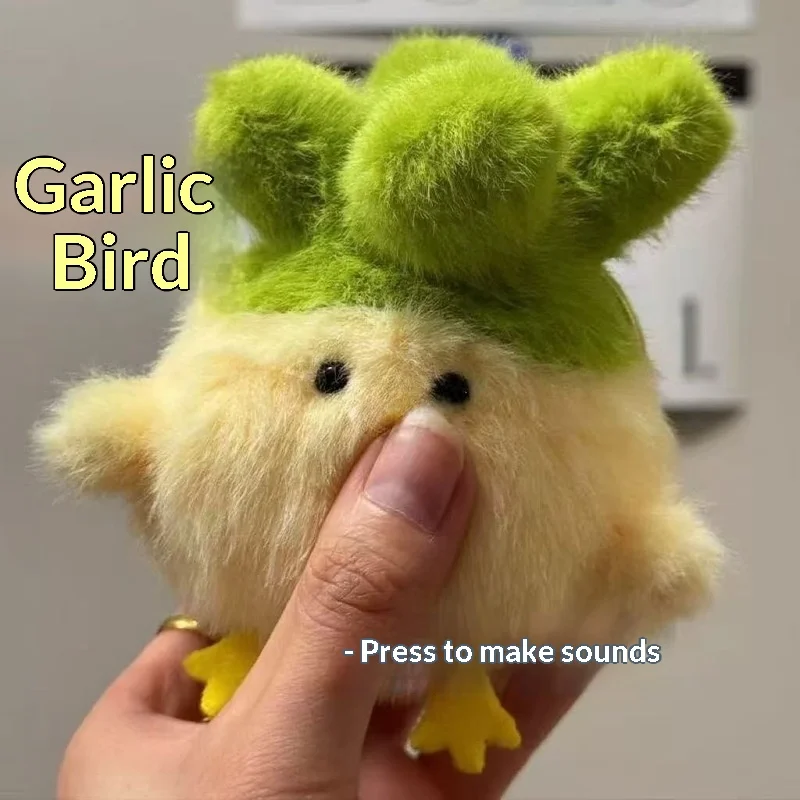 Generic Garlic Bird Plush Toy Sound Making Stuffed Animal Cute Soft Doll Souvenir Home Desktop Decor Gift For Adults