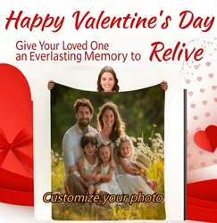 Custom Blanket With Photo Personalized Picture Blanket Memorial Family Flannel Blanket For Boy Girlfriend