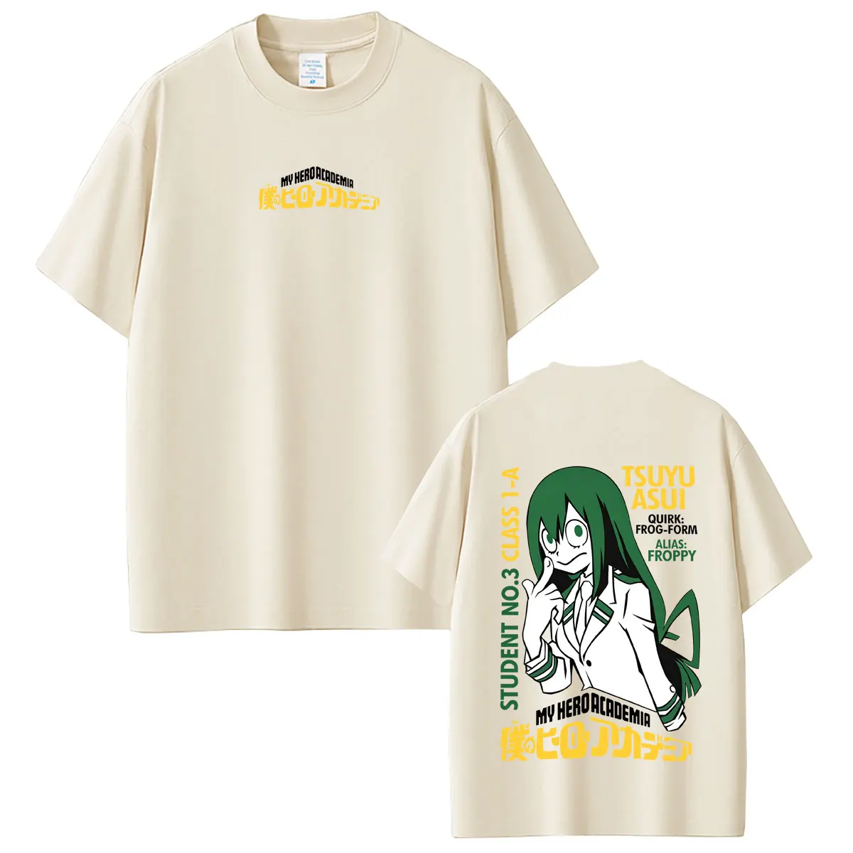 Anime My Hero Academia Tsuyu Asui T-shirt Summer Men Women Casual High Quality Soft Cotton T Shirts Male Fashion Manga Tshirt