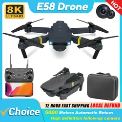 KBDFA nowy Mini Dron E58 WiFi FPV składany Quadcopter do trzymania wysokości z baterią 1080P 4K kamera HD prezent dla zdalnie sterowane zabawkowe helikoptery