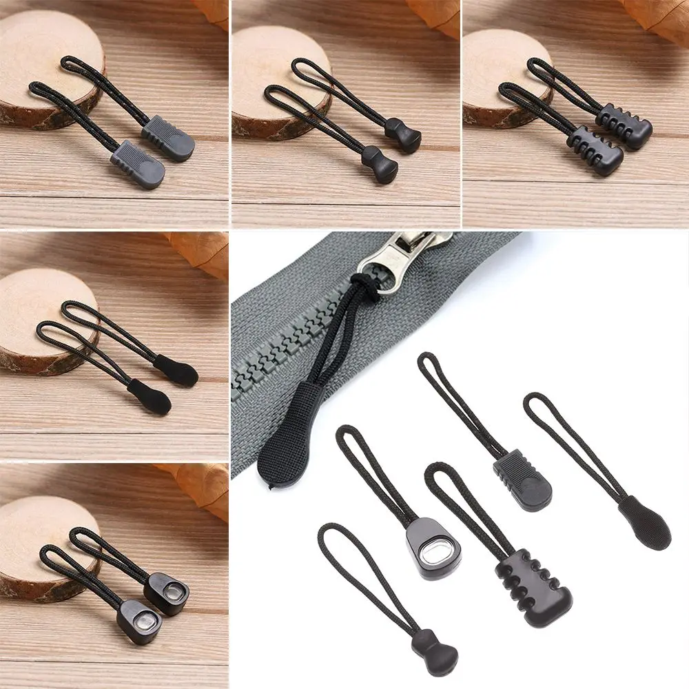 5/10/15pcs High quality Outdoor tools Bags Clip Buckle Zip Puller Replacement Cord Rope Pullers Zipper Pull Ends Lock Zips