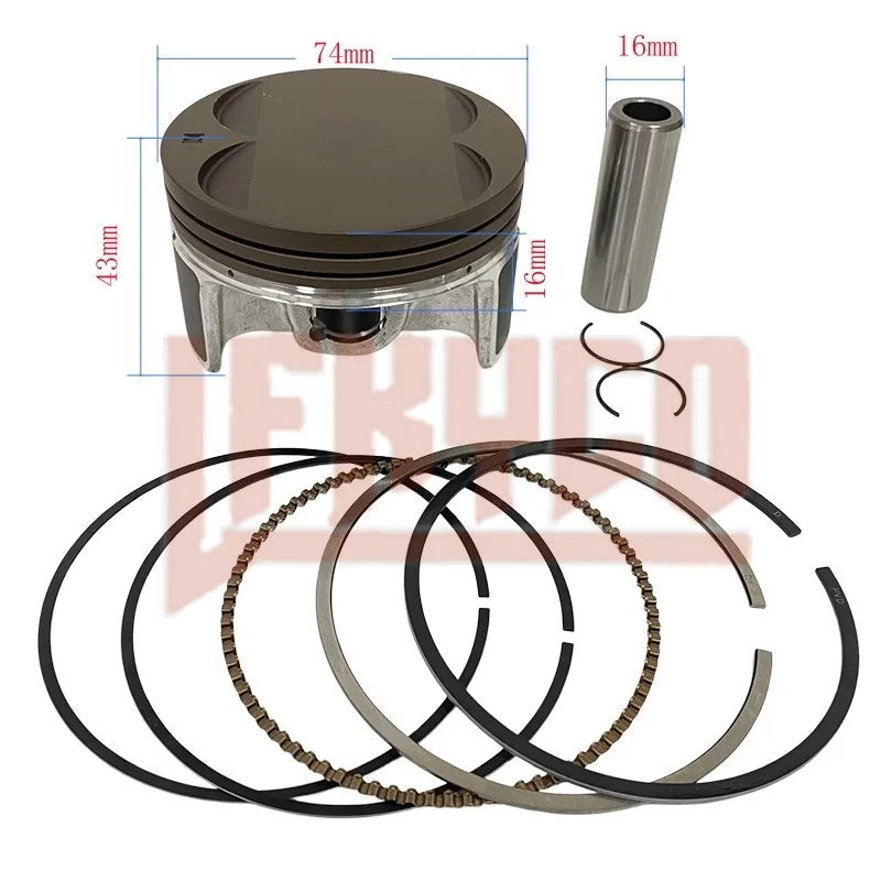 74mm Piston Rings Kit Motor for Boswell M6 KEWS K16‑300 Zongshen CBS300 NB300 ZS174MN‑3 4‑Valve Water‑Cooled Dirt Motocross ATV