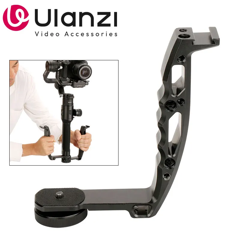 Gimbal Accessories L Bracket Stand Handle Grip with Hot Shoe 1/4'' Screw for Zhiyun Crane 2 DJI Ronin S Weebill LAB Stabilizer