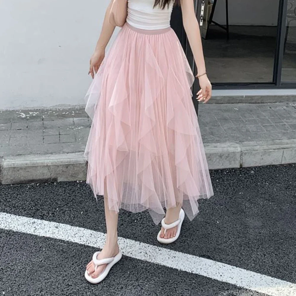 Mid Length Skirt High Waist Skirt Comfortable Wear For All Seasons Loose Fit For Daily Use Casual Swing Skirts