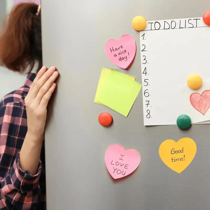 16 Pcs Heart Shaped Sticky Notes, 16 Colors 25 Sheets/Book, 400 Shape Sticky Notes, Cute Memo Pad Colorful Sticky Note Book