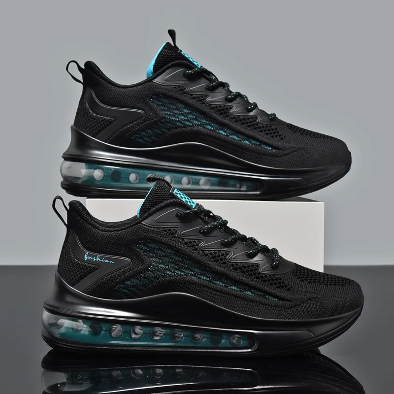 

Мужская повседневная спортивная обувь, модная и легкая спортивная обувь, осенние уличные черные кроссовки с дышащей сеткой, большие размеры 48.