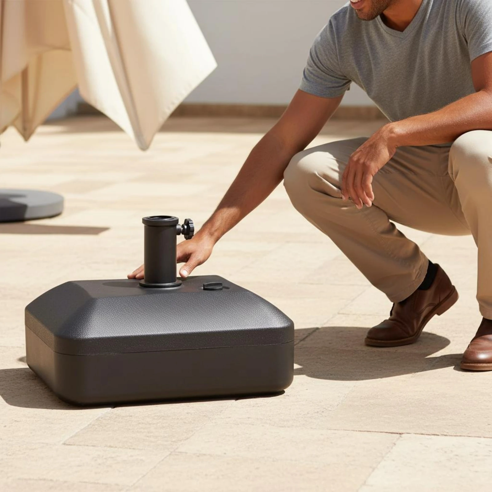 Fillable Umbrella Base Raised Socket Outdoor Fixture
