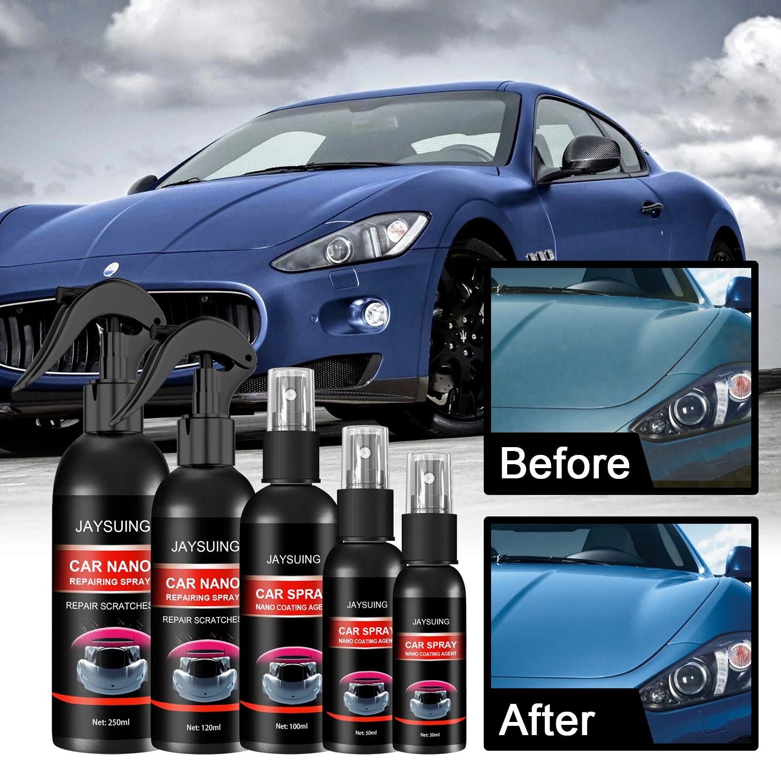 

120ml Car Nano Repairing Spray Products Repair Scratches Detailing Coating Agent Glossy Car Cleaning Ceramic Coat for Automobile