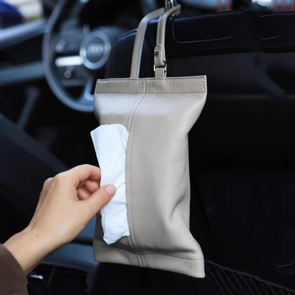 Premium Mounted Design Face Towel Storage Bag Multi-Function Wall-mounted Car Tissue Box Car Interior Tissue Cover Car Seat Area