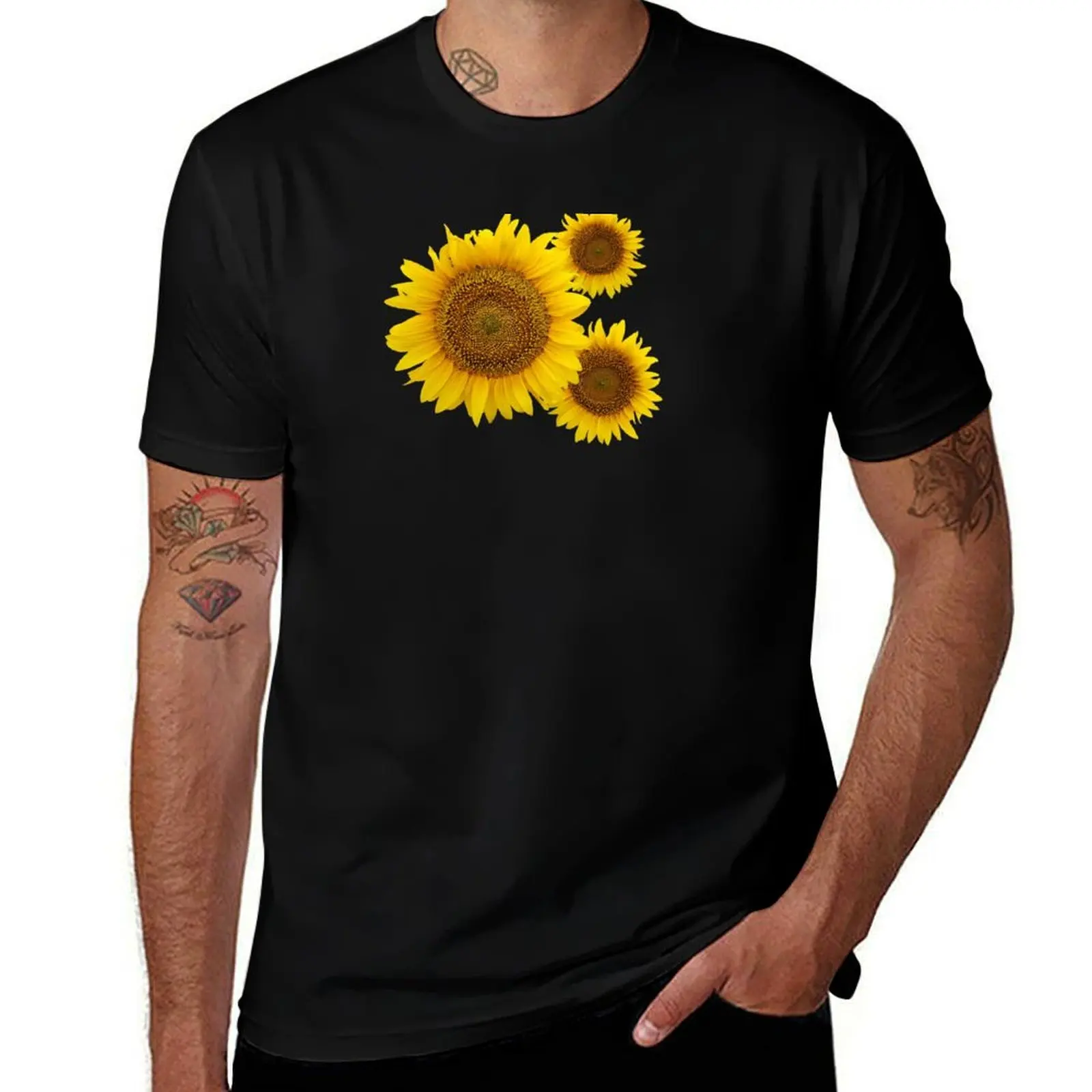

Sunflower Frenzy T-Shirt cotton t shirts man 100% man tshirt T-Shirt