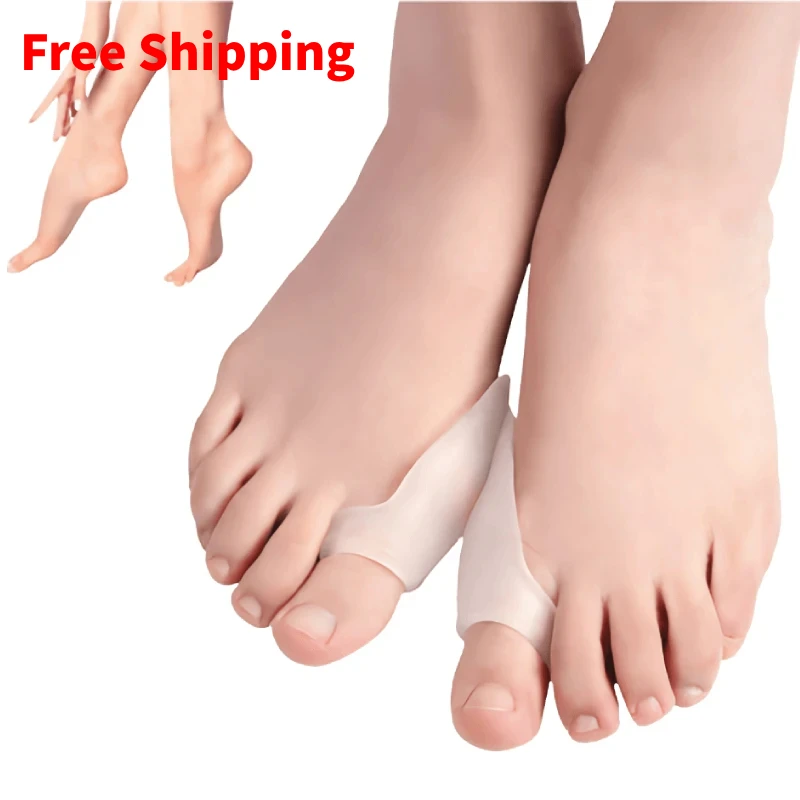 

2pieces=1pair Silicone Hammer Toe Splitter Overlapping Separator Feet Care Gel Pain Relief Hallux Valgus Corrector Orthopedic