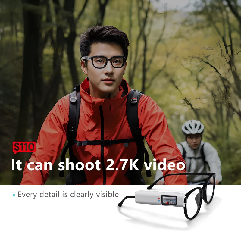 ウェアラブルメガネカメラ 2.7K HD 30 FPS 1080P WIFI ビデオビデオカメラ APP 制御ビデオレコーダー 0.96 インチ IPS カラフルな表示画面