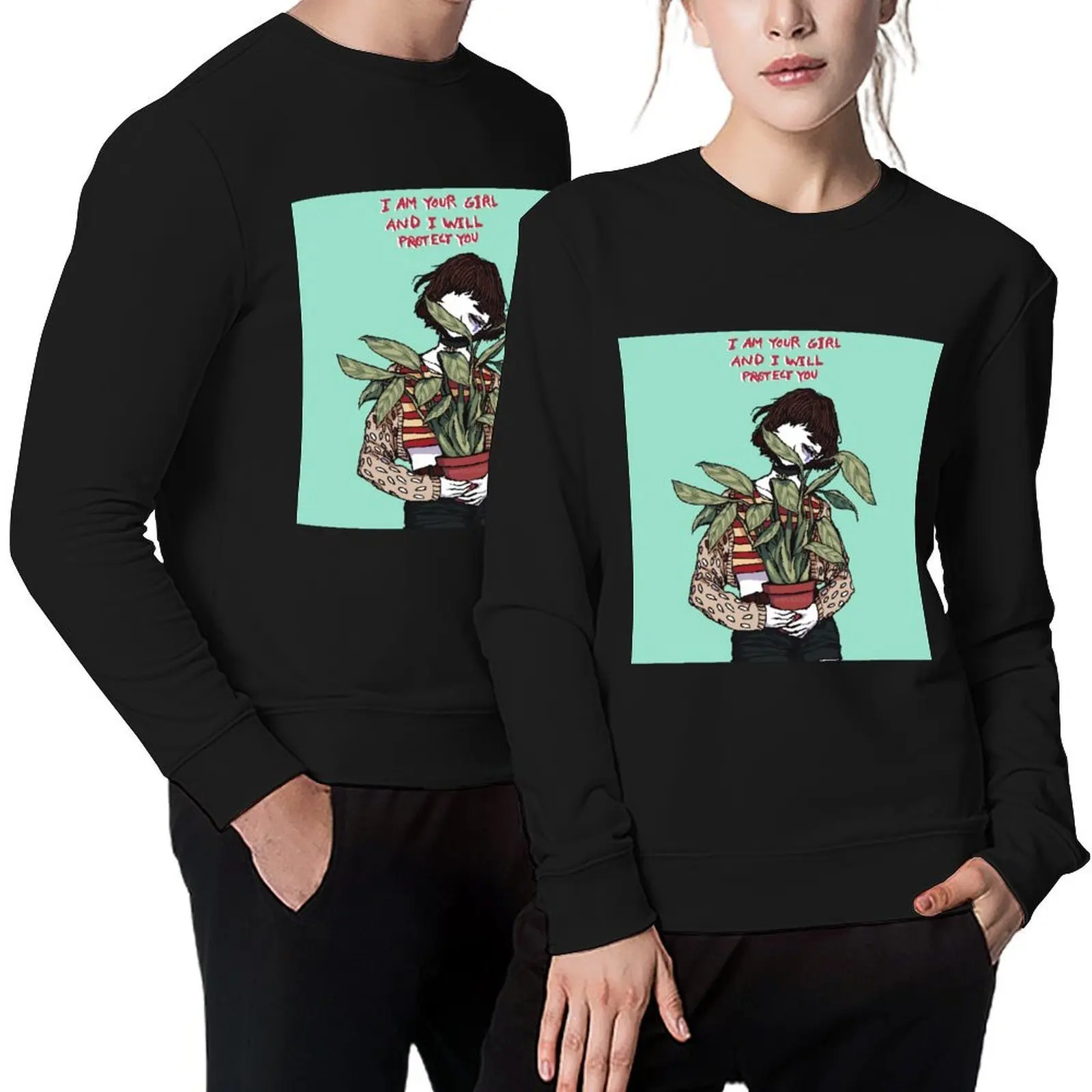 

i am your girl and i will protect you Pullover male clothes men's autumn clothes blouse sweatshirts men