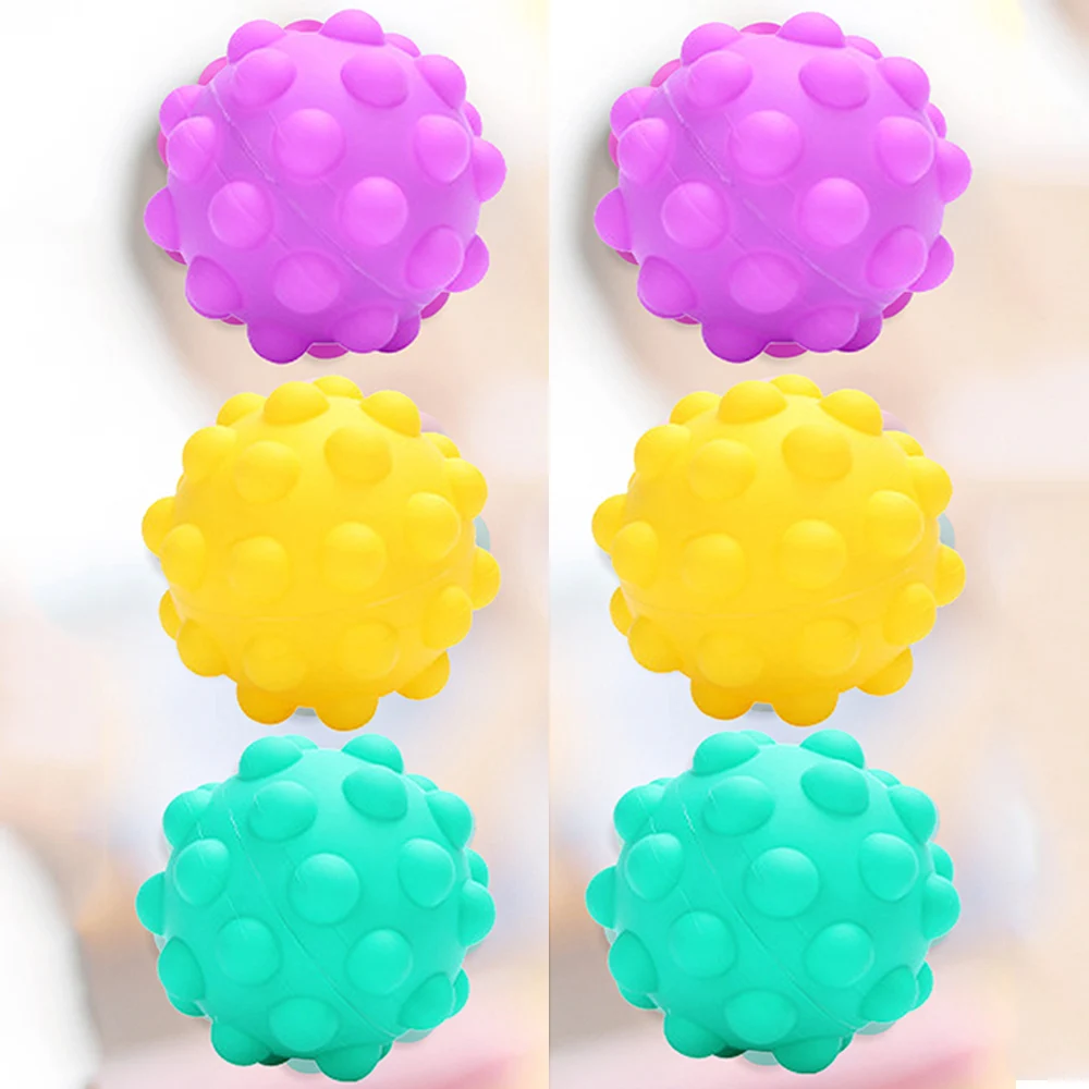 Lot de 6 jouets Pop Fidget, panier de pâques, en Silicone de qualité alimentaire 3D, Anti-anxiété, jouet sensoriel à presser pour enfants et adultes