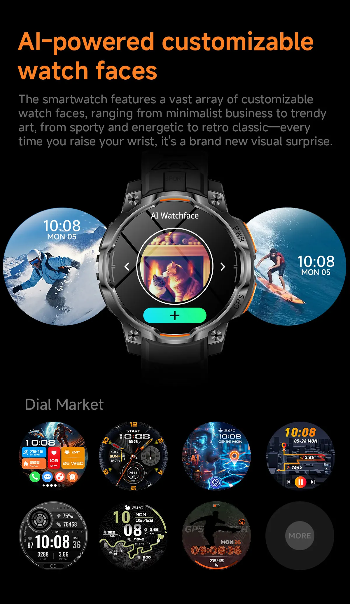 Neue Technologie 2026 GPS Offline-Karte Smartwatch für Herren 1200mAh Akku Wasserdicht Kompass Höhenmesser Taschenlampe BT-Anruf Smartwatch – Detail 14