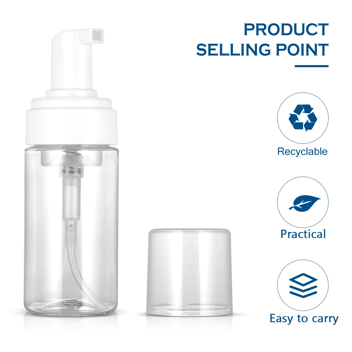 

4Pcs Foam Dispenser Bottles Refillable Travel Containers Leakproof Pump Bottles for Shampoo Conditioner Lotion