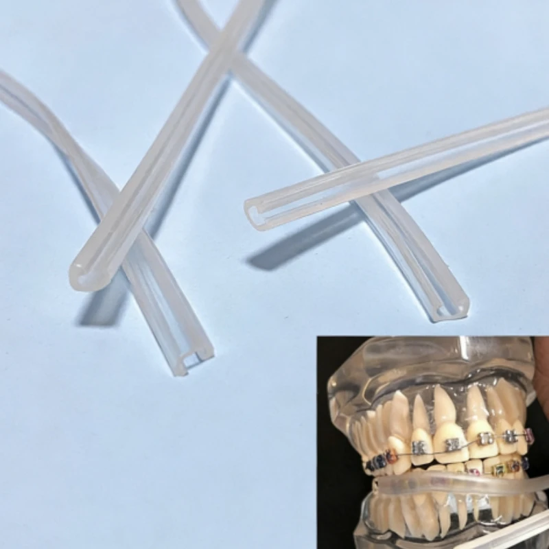  2Pcs/Bag Orthodontic Brace Transparent Sleeve Cover Archwire Bracket Elastic Protect Tub for Inner Lip Protector