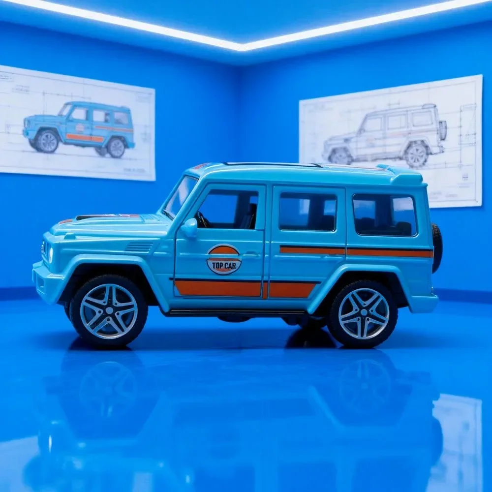 1:36 Scale Alloy Metal SUV Off-road Replica Pull-Back Function Open Doors Diecast Vehicle Birthday Gifts Home Cabinet Ornament