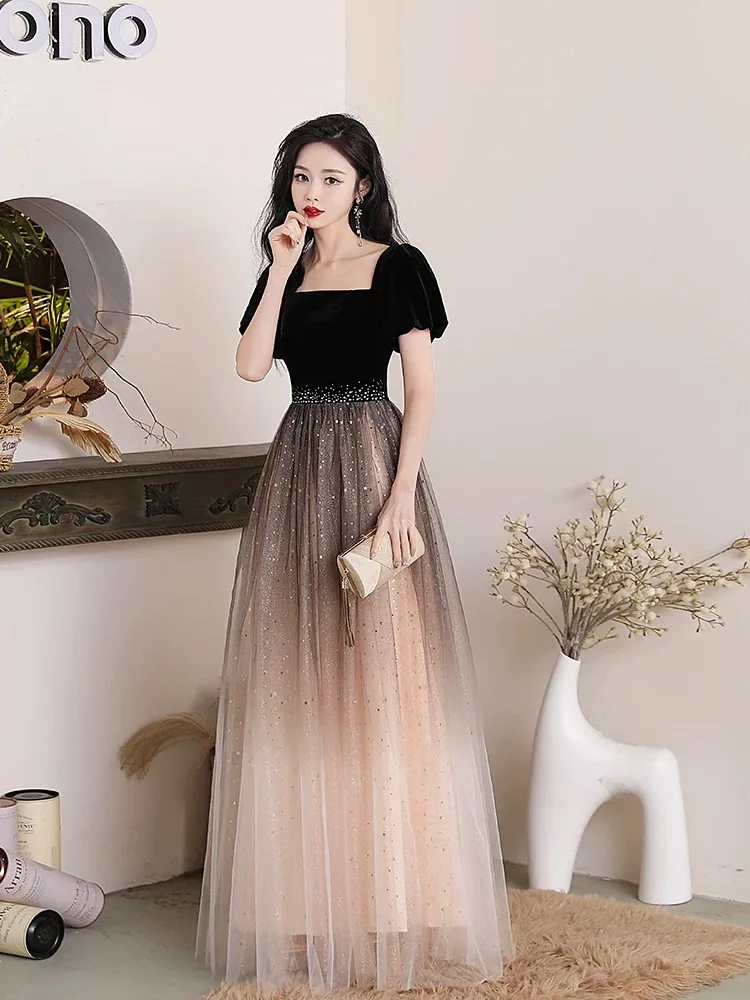 Hot Selling No. 29 Evening Dress 2024 New High-end Waist Elegant Long Skirt Temperament Socialite Party Toast Dress