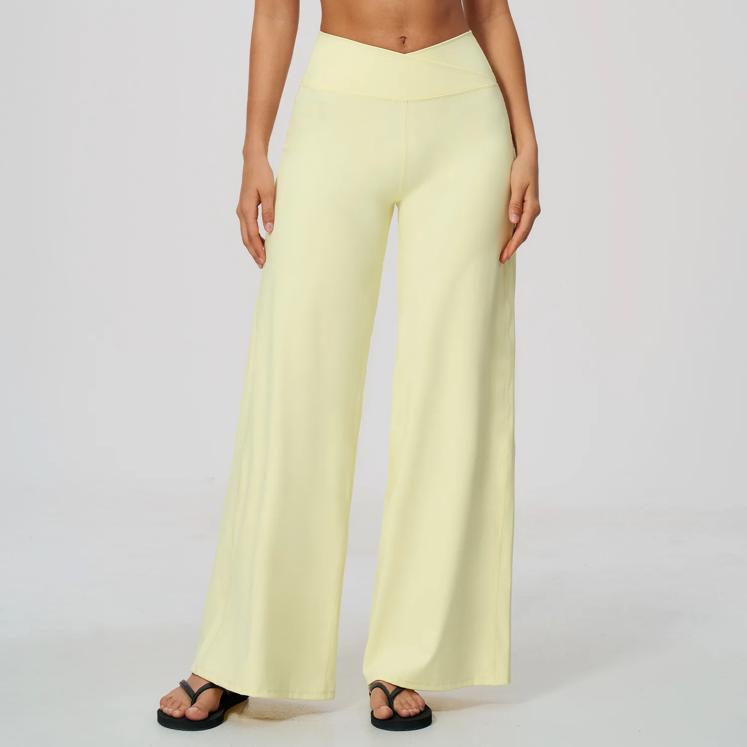 Women High Waist Yoga Pants Wide Leg Pant Crossover Workout Gym Flare Trousers Breathable Comfy Stretchy Sportswear Bell Bottoms