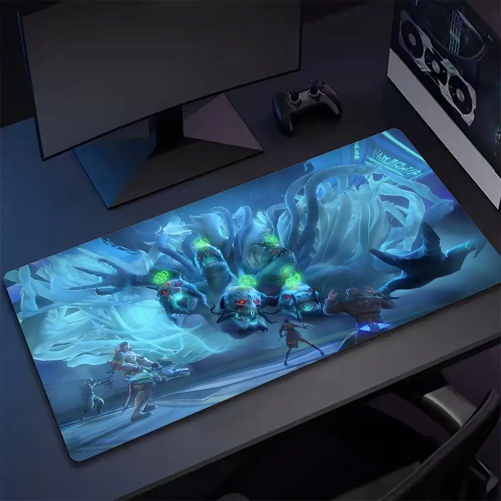 Anime Skyforge Mouse Pad Keyboard Desk Mats, Kawai Rubber, Non-Slip Desk Mat, XXL90x40cm