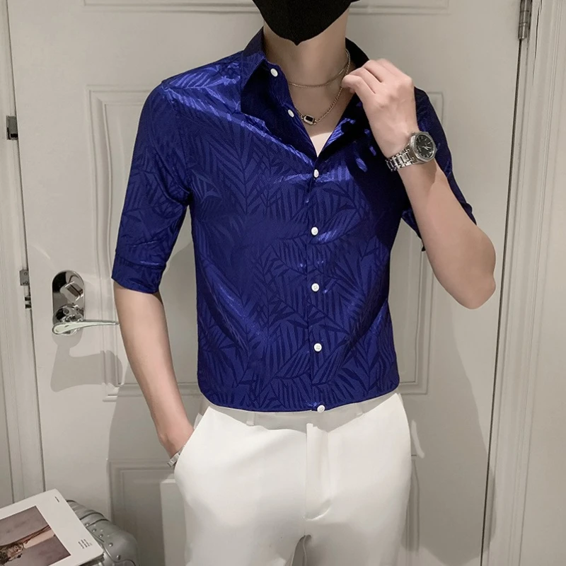 

Trendy Men's Casual Shirt Lightweight Half Sleeve 2026 New Spring Edgy Niche Designer Look Stylish Top for Warm Season Outfits