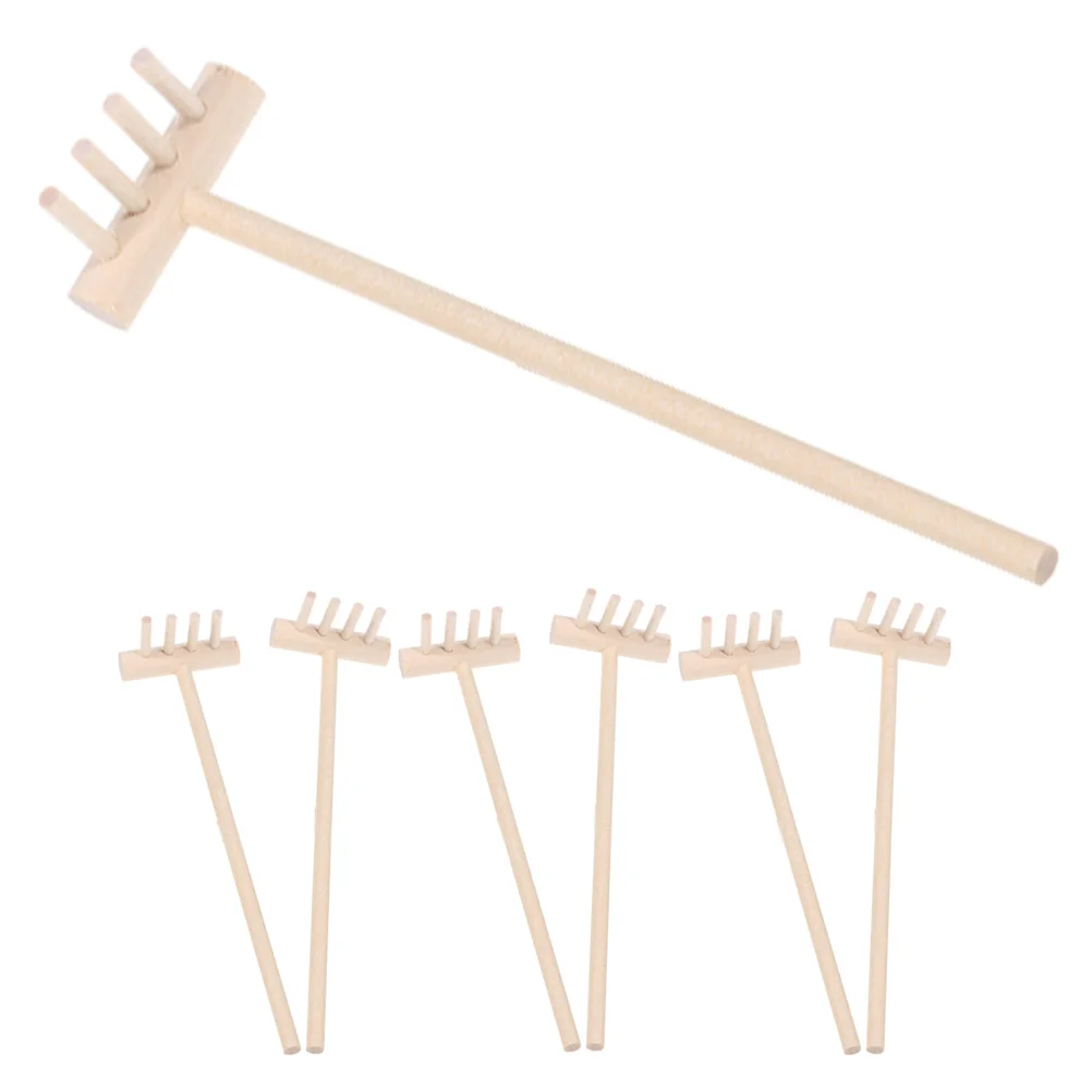 

7pcs Sand Garden Rake Tools Sand Tray Miniatures Rakes Sandbox Rakes Crafts for Home Mini Rake Sand Table Rake