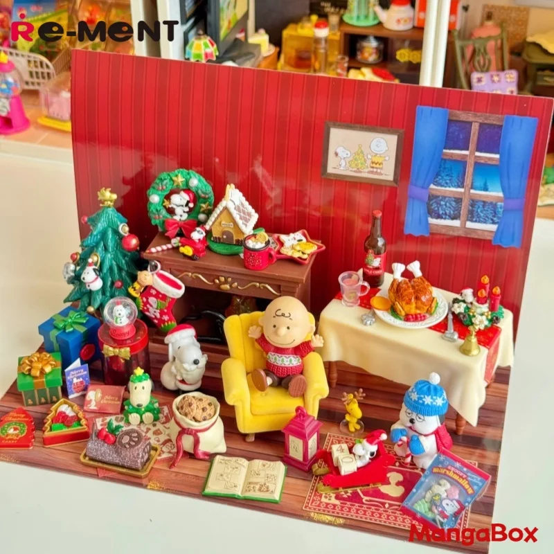 RE-MENT صندوق أعمى سنوبي عشية عيد الميلاد هدية مصغرة مجموعة شجرة عيد الميلاد