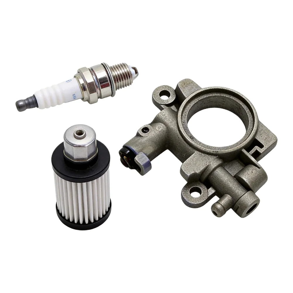 Chainsaw Oil Pump Worm Gear Spring Fuel Line Assembly for 029 039 For MS290 For MS390 with Spark and Fuel Filter Parts