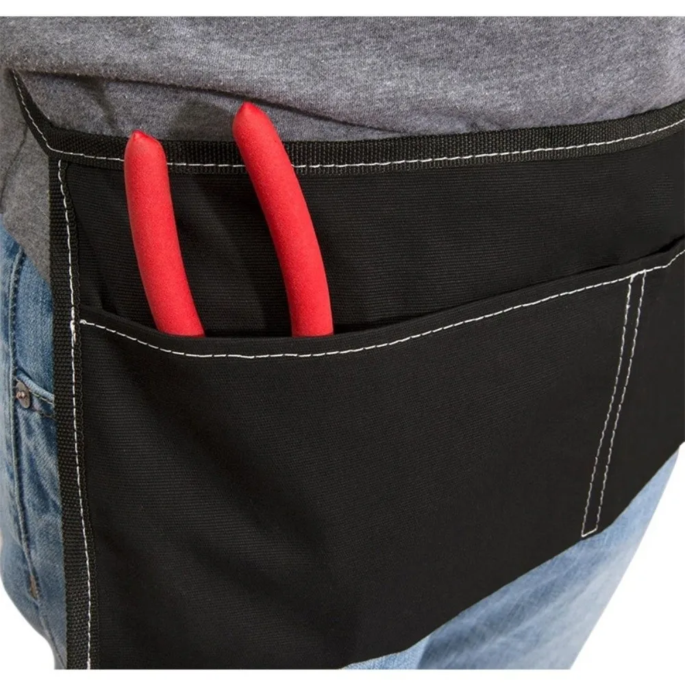 

Oxford cloth Tool Belt Work Apron Big Pockets Unisex Short Server Apron Adjustable Design Half Waiter Apron Gardening