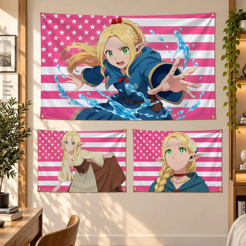 Anime Delicious In Dungeon Magic M-Marcille Donato Flags Banner Decor for Bedroom,Garden,Party,Club,Gaming Room,Garage Fan Gift
