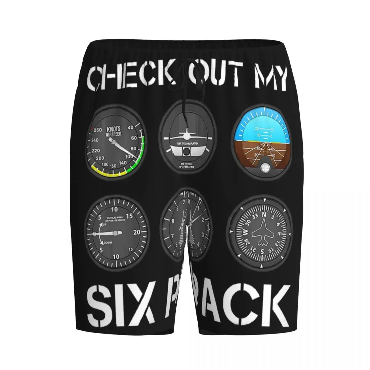 

Забавные мужские пижамные шорты/брюки для сна и отдыха с принтом пилота и авиационных приборов (набор из шести штук)