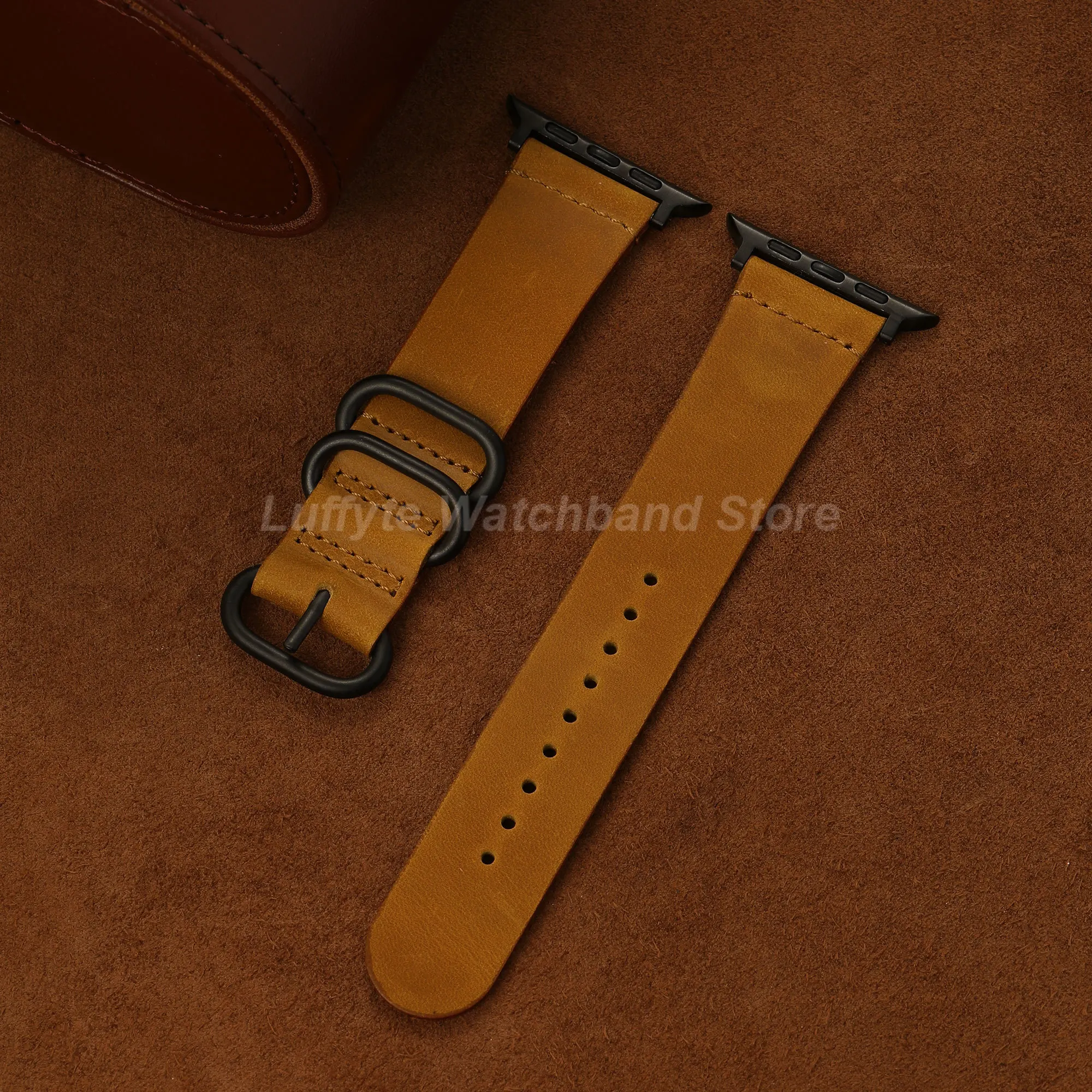Crazy Horse Echtlederarmband für iWatch 38-49mm Herren-Uhrenarmband für Apple Watch Series 1 2 3 4 5 6 7 8 9 10 11 Ultra SE