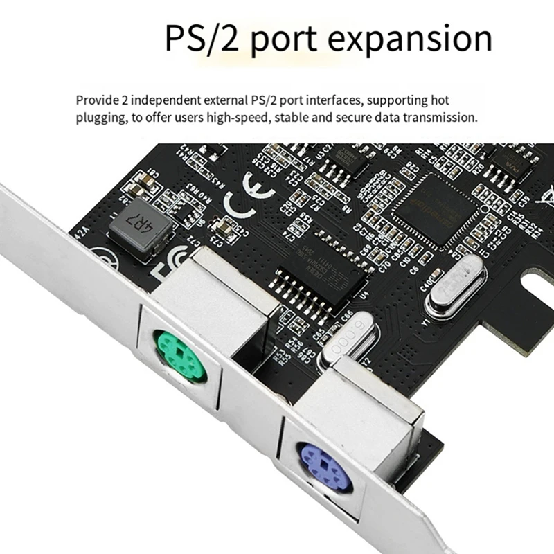 

PCIE to PS/2 Expansion Card for PS2 Mouse Keyboard PCI-E Round Port Adapter for Desktop PC PS2 Expansion Card-ABLA