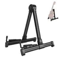 Soporte de guitarra plegable portátil para guitarras eléctricas acústicas y bajas, soporte de suelo ligero de ABS con marco en A y compacto plegable
