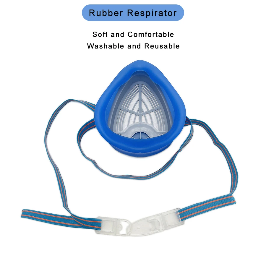 Simple Dust Mask Respirator พร้อมตัวกรองผ้าฝ้ายจมูกปากครอบคลุม Anti-Dust หน้ากากยางครึ่งหน้าแบบใช้ซ้ําได้สําหรับการป้องกันการทํางาน