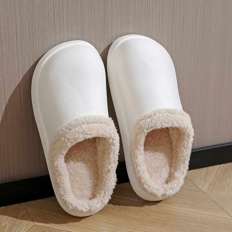 Couples Winter Home Slippers Women Shoes Comfortable Cute Furry Shoes Men Warm Plush Slides Indoor Bedroom Non-Slip Floor Flats